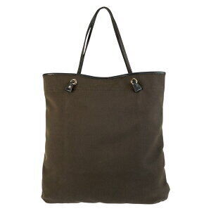 Prada leather canvas bag shoulder brown jacquard logo tote